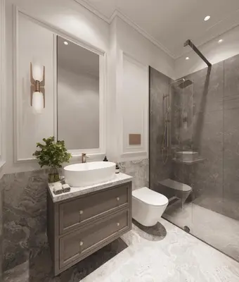 a bathroom with a sink and a toilet and a shower at White Gallo Residences in Belgrade