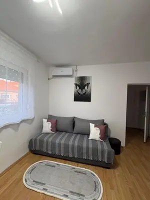 a living room with a couch and a rug at Apartman Tijana in Ruma