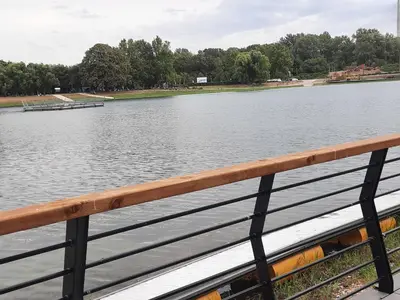 a view of a lake from a boat at Pogled Ada 1 in Belgrade