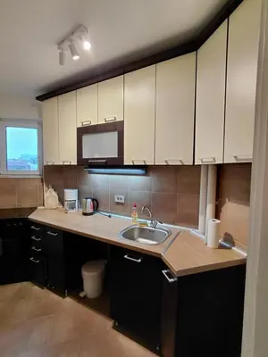 a kitchen with a sink and a counter top at Fontana in Belgrade