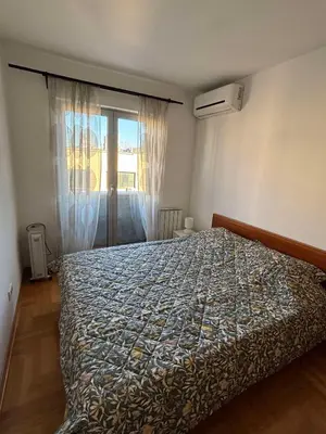 a bedroom with a bed and a window at Botanical Garden in Belgrade