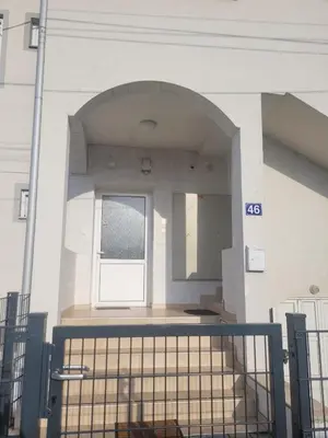 a front door of a building with a window at Beosan in Belgrade