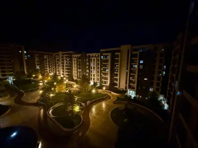 a view of a building at night with lights at Belgrade Forest Gate near center in Belgrade