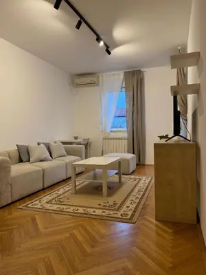 a living room with a couch and a coffee table at Jana's in Belgrade