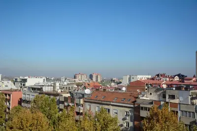 a view of a city with buildings and trees at LUX apartment 15 min walk to Knez Mihajlova in Belgrade