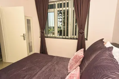 a bedroom with a bed and a window at Apartments Villa Graf in Smederevo