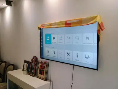 a screen with a presentation on a wall at H1trece in Belgrade