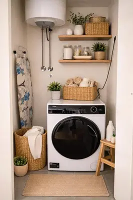 a kitchen with a white microwave in a room at Metropoliten Apartments Belgrade Waterfront in Belgrade