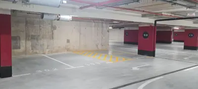 an empty parking garage with a yellow line on the floor at Belgrade Waterfront - Beograd na Vodi - Sensa in Belgrade