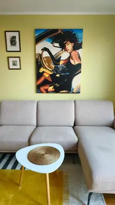 a living room with a couch and a table at Temple Sky View Apartment Vracar in Belgrade