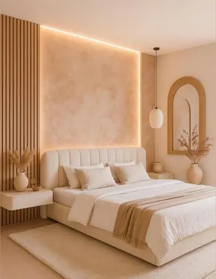a bedroom with a large white bed with lights on it at Capo Zen