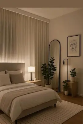 a bedroom with a large bed and a mirror at Capo Zen