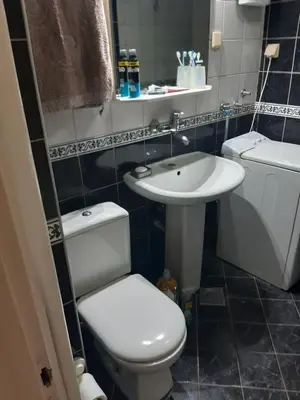 a bathroom with a toilet and a sink at Stan in Belgrade