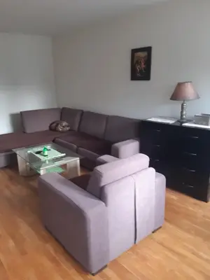 a living room with a couch and a table at Stan in Belgrade