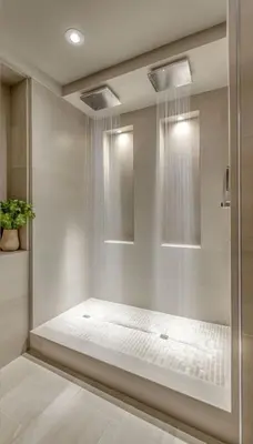 a walk in shower with a glass door at Capo Zen