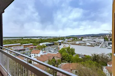 a view of a city from a balcony at Pleasure Lux1 Apartment in Belgrade