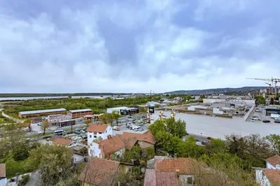 an aerial view of a small town with buildings at Pleasure Lux1 Apartment in Belgrade
