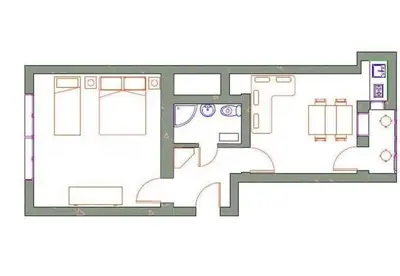 a floor plan of a house at Sneki Apartment in Belgrade