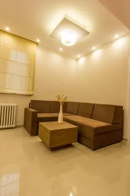a living room with a couch and a table at Apartments Jevremova in Belgrade