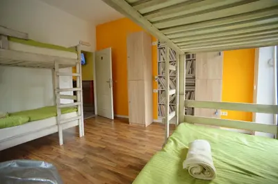 a room with two bunk beds and a hallway at Stella Di Notte in Belgrade