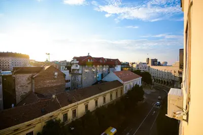 a view of a city from a building at Apartment Mina in Belgrade