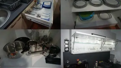 a kitchen with a stove with pots and pans at Blue Danube Apartment in Belgrade