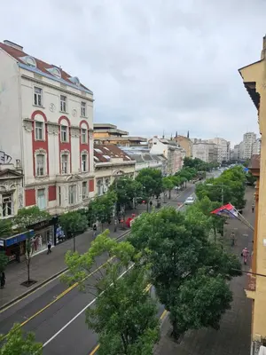 a view of a city street with buildings at Urban Downtown Apartment in Belgrade