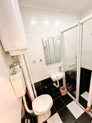 a bathroom with a toilet and a sink at Modern Central Apartments RENOVATED in Belgrade