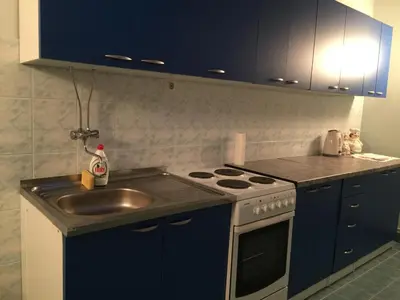 a kitchen with a sink and a stove at Villa Stella Smederevo in Smederevo