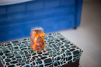 a glass vase sitting on top of a table at Apartment River Walk in Belgrade