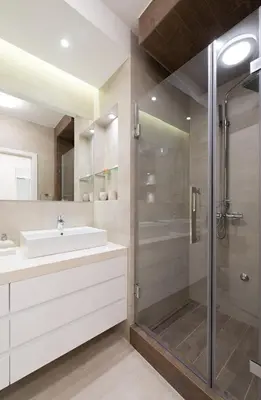 a bathroom with a sink and a shower at Vivio Luxury Apartment in Belgrade