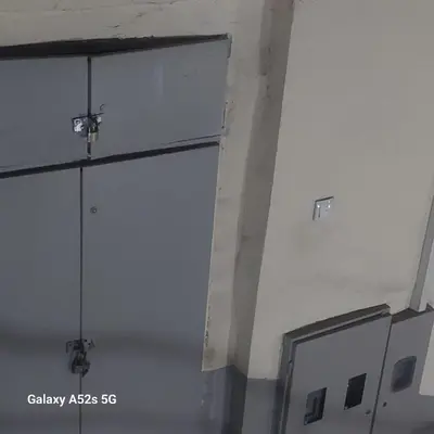 a room with two doors on the side of a wall at Passion Downtown Suite in Belgrade