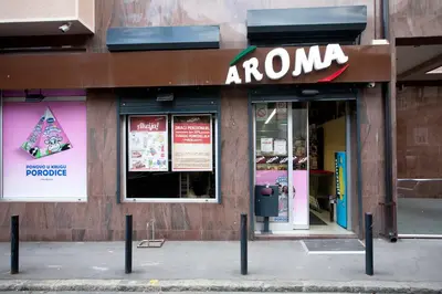 a amazon store with a sign on the front of it at Apartment Charlie PERFECT PRICE in Belgrade