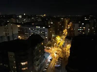 a view of a city at night with lights at City Panorama in Belgrade