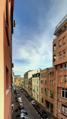 a view of a city street with cars and buildings at Apartment Dorcol in Belgrade