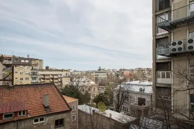 a view of the city from the roofs of buildings at Apartment Slavija square/Clinical center of Serbia in Belgrade