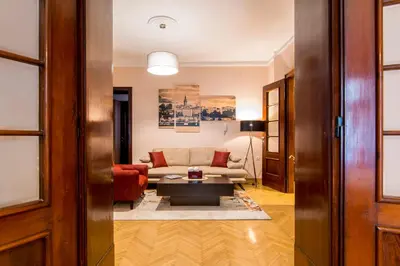 a living room with a couch and a table at Apartments Top Central 3 in Belgrade