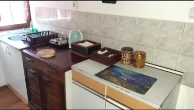 a kitchen with a sink and a counter top at Julijana in Belgrade