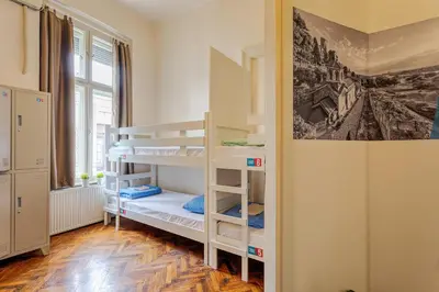 a room with two bunk beds in a room at Booking BnB in Belgrade