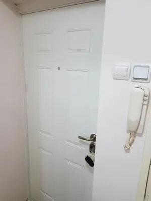 a white door with a phone on it at Apartment Centar Deluxe in Smederevo