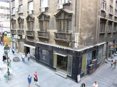 a group of people walking in front of a building at Apartment Danijela-City Centar in Belgrade