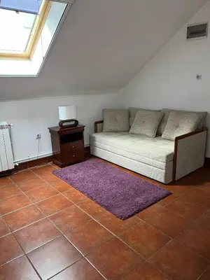 a living room with a couch and a table at Apartment Dixy in Belgrade