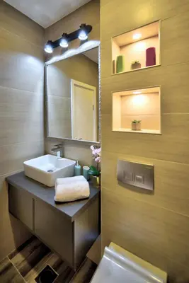 a bathroom with a sink and a mirror at H&M Lux appartment downtown NEW in Belgrade