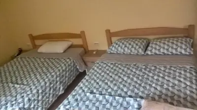 two beds sitting next to each other in a room at Djurdja 2 Apartman in Arandjelovac