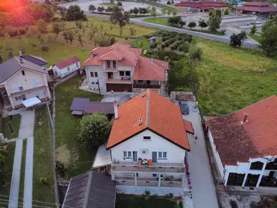 an aerial view of a house with red roofs at Djurdja 2 Apartman in Arandjelovac
