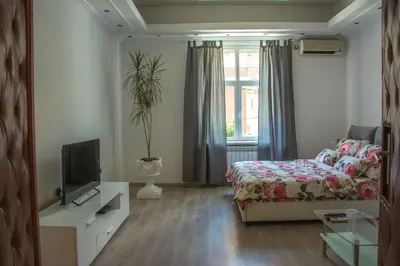 a living room with a bed and a tv at Apartment Petra 072 in Belgrade