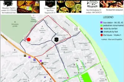 a screenshot of a map of a city at Beograd - apartman 