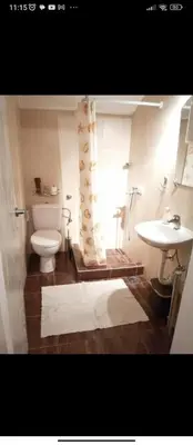 a bathroom with a toilet and a sink at Apartments Forest in Belgrade