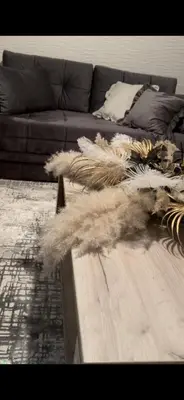 a living room with a couch and a furry rug at Beo shooping centar in Belgrade
