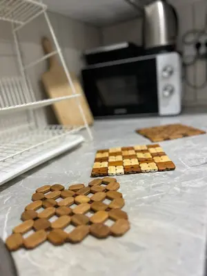 a group of cookies sitting on a counter in a kitchen at Hardy's Apartment in Belgrade